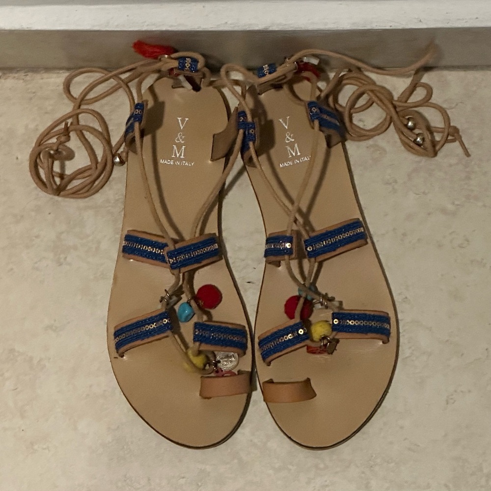 V&M Made in Italy Strappy Flats Size 38